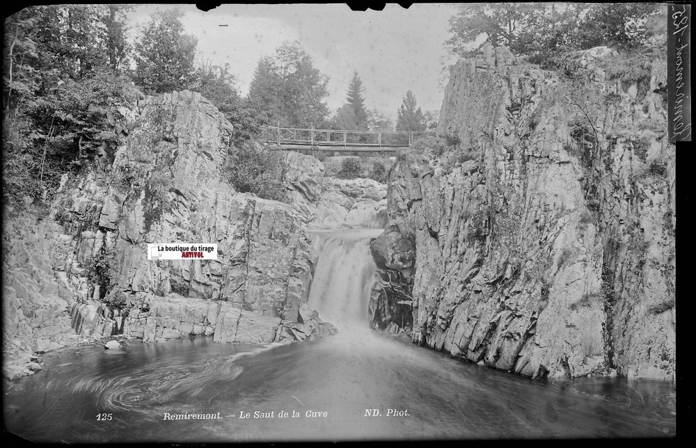 Remiremont, Saut De La Cuve, Glass Photo Plate, Black & White Negative 13×21 Cm