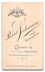 Photograph R. Seidemann, Chemnitz, Dresdnerstr., portrait young man in suit