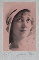 Photograph 1931 Woman with Hat Helmut Ritter possibly Bromo Oil Print Tinted Paper