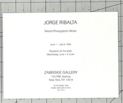 Jorge Ribalta (b. 1963) Art Announcement Card 1994 – Recent Photographic Works