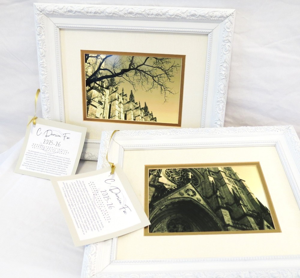 Vintage Framed St. John’s Cathedral NYC Architectural Photography, a pair