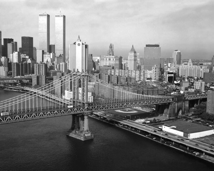 New York MANHATTAN BRIDGE and Twin Towers Glossy 8×10 Photo Print Poster