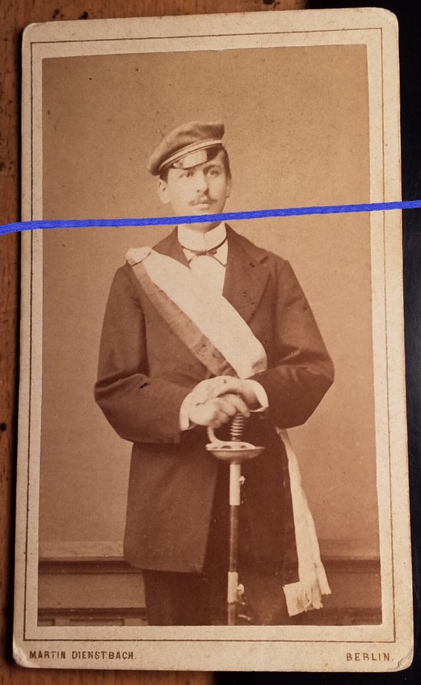 Reinhard Zeug as a student in Couleur – lived 1852 to approx. 1879 / CDV Studentika