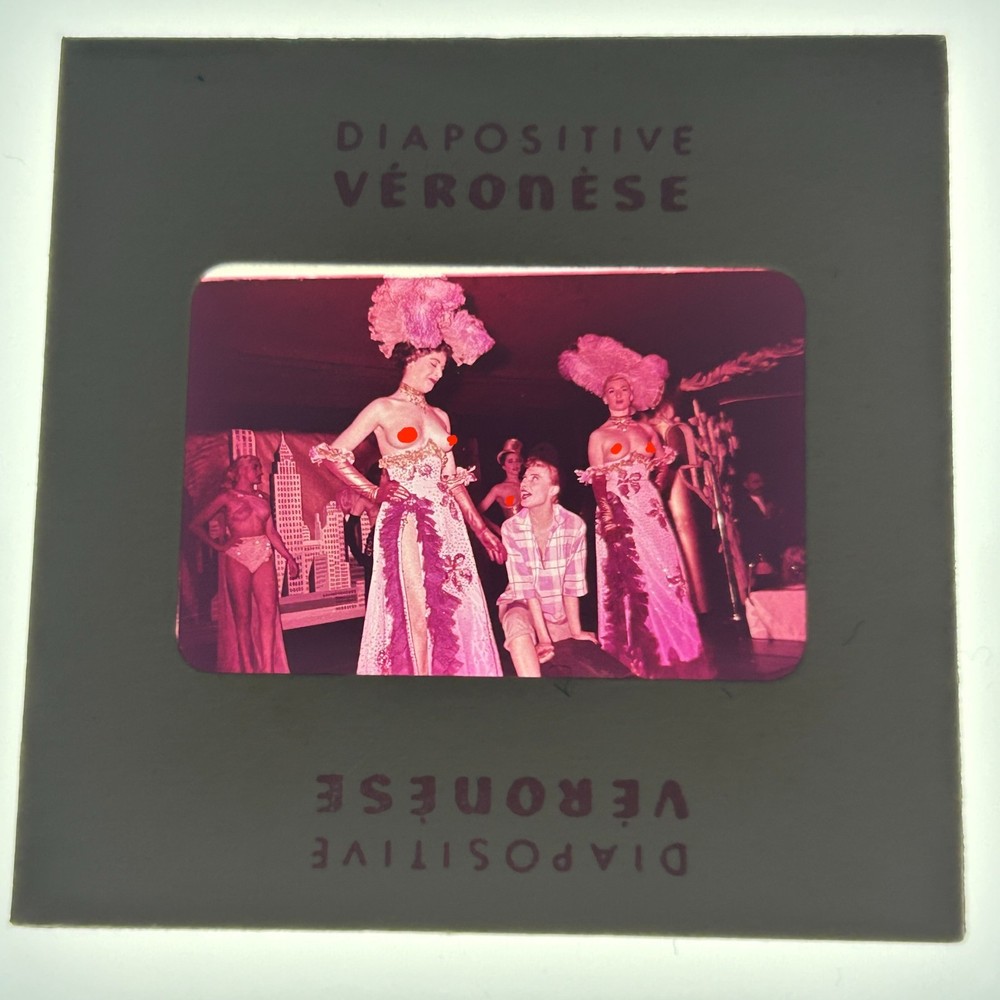 Vtg 1960s 35mm Slide Burlesque Paris Cabaret Striptease Showgirls A