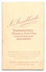 Photograph J. Frankland, Blackburn, Strawberry Bank Villas, Portrait of a Night