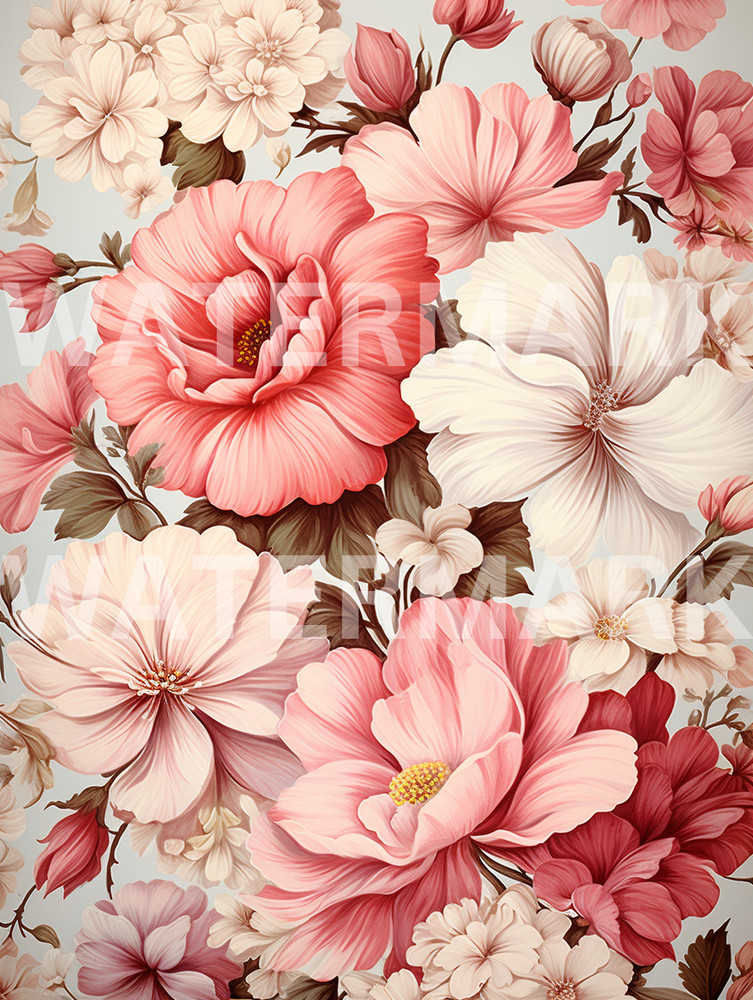 Digital Photo Image Illustration Pink Flowers Picture Art Wallpaper Desktop