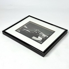Vintage Louis Armstrong Jazz Trumpet Framed B&W Photo Print 8×10 Gloaguen 1990s