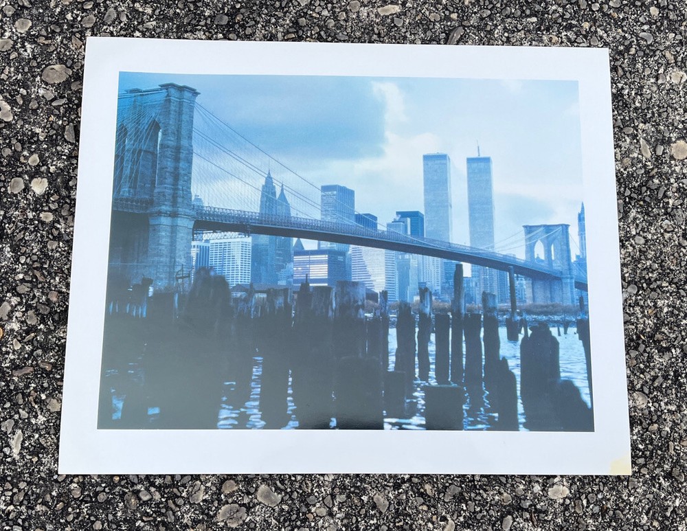 WORLD TRADE CENTER TWIN TOWERS WTC BROOKLYN BRIDGE MICHAEL GEORGE PHOTO NY CITY
