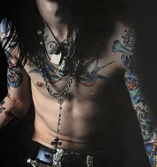 Large Format High Quality Color Photographic Print Tattooed Rock and Roll Guy