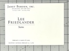 Lee Friedlander (b. 1934) Art Announcement Card February 2000 – Stems
