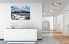 Beacon of Beauty: Nubble Lighthouse Cape Neddick Maine Metal Canvas Wall Art