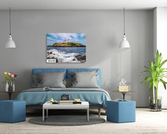 Beacon of Beauty: Nubble Lighthouse Cape Neddick Maine Metal Canvas Wall Art