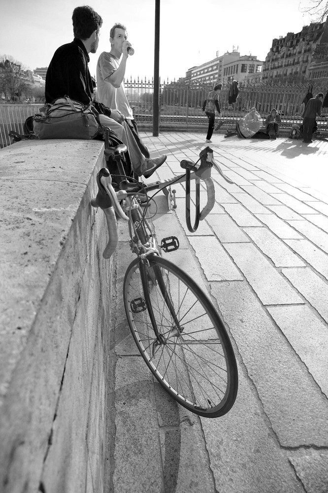 Real photo print barite silver bicycle bastille Paris 30x45cm