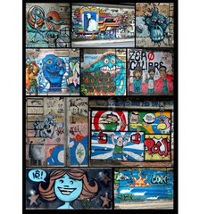 BRAZIL WALL GRAFFITI POSTER PRINT RIO DE JANEIRO COLLAGE STYLE 20×30