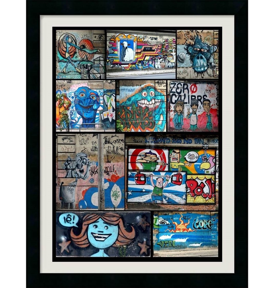 BRAZIL WALL GRAFFITI POSTER PRINT RIO DE JANEIRO COLLAGE STYLE 20×30