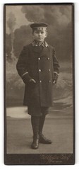 Photograph Wilhelm Wolf, Wurzen, Kasernenstr. 7, Pretty Boy In Coat With S