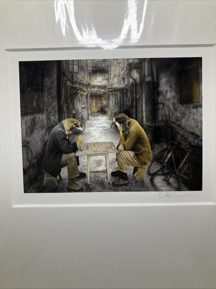 John Charbonneau Tinted Surreal Photograph Signed New Condition Chess Birds