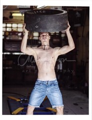11 X 8.5 Alan Lyon Original Male Photo gay interest (5) Tony holding tire
