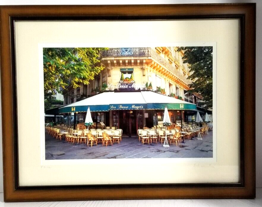 Locke Heemstra Photograph “Les Deux Magots” Paris Framed /Ready to Hang 18 x 14″