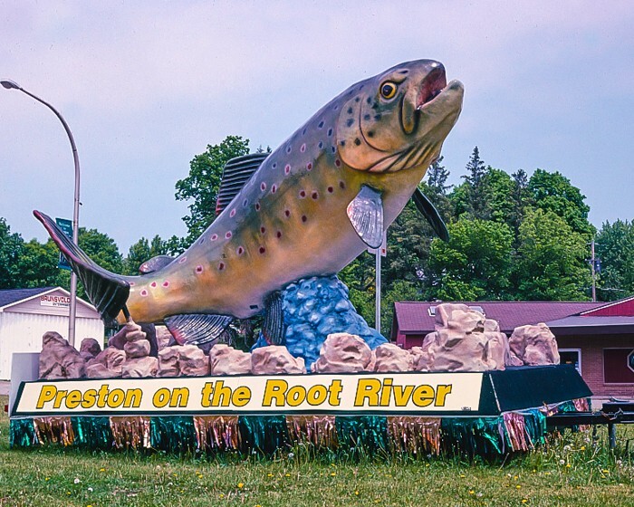 8×10 Vintage Photo of a fish float on the Root River, Preston, Minnesota.