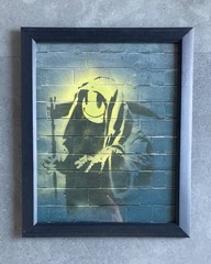 BANKSY 2005 Grin Reaper Framed Wall Art 8×10 Print Photograph Graffiti Street