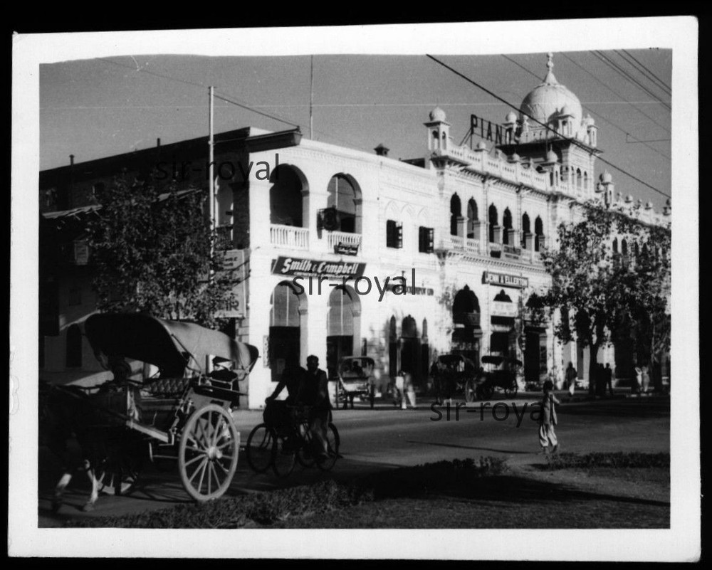 Lahore in Pakistan 1959 – Road with Rickshaw – 1950s – Photo 9x7cm