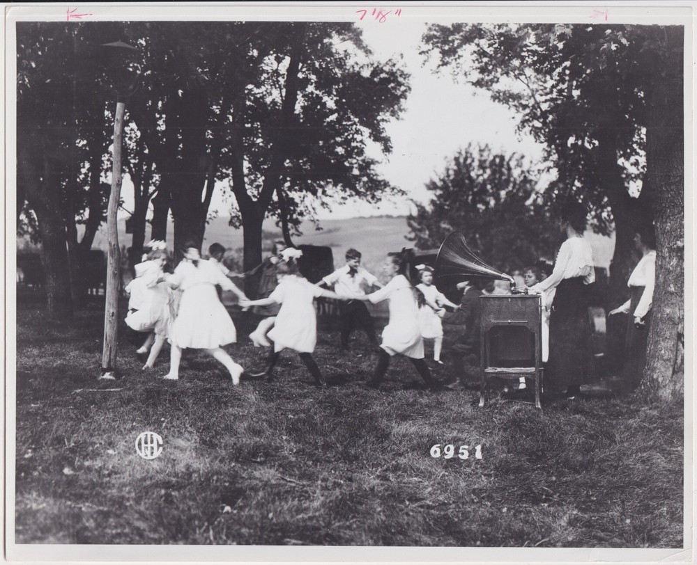Children Dancing Outdoors to EDISON VICTROLA * 1900 Childhood photo