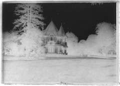 Antique Glass Plate Photo Negative 6×9 cm Black and White Castle Park France