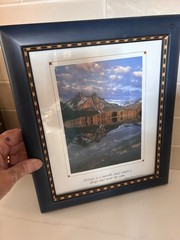 Blue Framed 8 X10 Photo Of Stanley Lake Sawtooth Mountains Idaho Emerson Quote