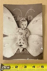 Vintage B&W Anne Geddes BUTTERFLY BABY Possible EARLY PHOTOSHOP Type Photo OOAK