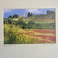 90s Landscape Art Print Duccio Nacci Photo Tuscany Chianti Italy Signed #87