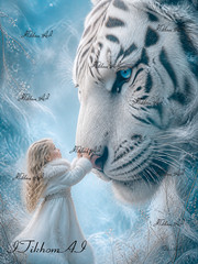 Digital Art Picture Portrait Animals Tiger Girl Snow Nature Wallpaper Desktop