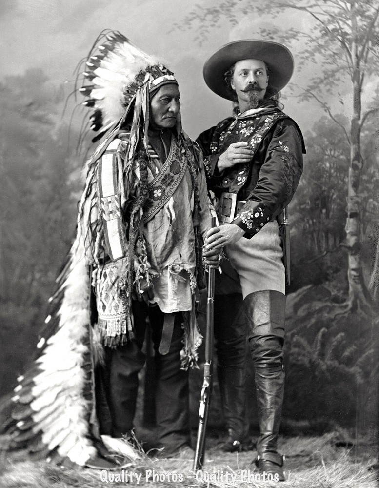 Chief Sitting Bull and Buffalo Bill 8.5×11″ Photo Print Wild West Show Americana