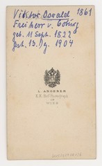 Ludwig Angerer Viktor Freiherr von Coburg carte de visite photograph Vienna 1861