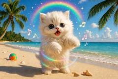 Super Cute Kitty Cat Digital Image Picture Photo Wallpaper Desktop AI Art 2005