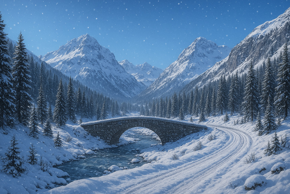 AI-Generated Winter Mountain Escape — Serene Snow Landscape 24