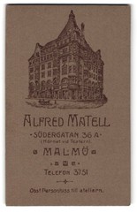 Photograph Alfred Matell, Malmö, Södergatan 36a, view Malmö, studio house mi