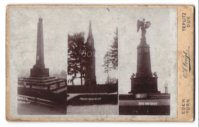 Photograph Arthur Voigt, Teplice, view Teplice, war memorials, Prussia. Mo