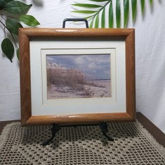 Signed 1988 Beach Photography Framed Vintage Coastal Dunes Oceanfront 9.5×11.5