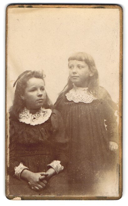 Photograph Two Young Girls In Formal Wear