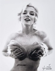 BERT STERN ~MARILYN MONROE ROSES, 20 x 24 Pink Roses-Signed + Hand Painted