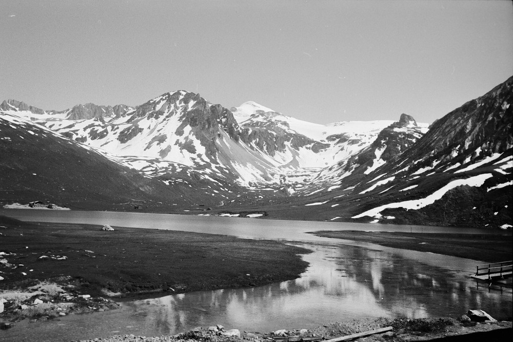 photo on silver paper FRANCE CHAMONIX MONTAGNE 1960 size 30x45cm