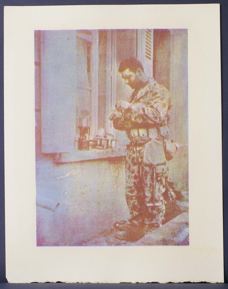 D0805~ TED JONES – HOLOCAUST MUSEUM PROOF & Negative WWII Windowsill Dinner