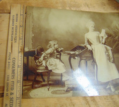 Antique Portrait Photo Woman Child Writing Reading Baker’s Art Gallery 1898 Ohio