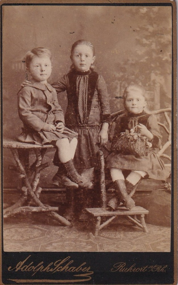 Adolph Schaber CDV – Children’s Group – Ruhrort around 1890