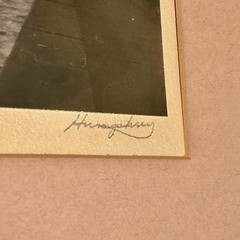 M.J. Humphrey Signed Hand Colored Photo Duluth Aerial Lift Bridge Ship MN 16×14