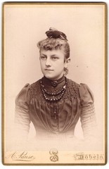 Photograph A. Break, Chubbing, Young Woman with Elegant Dress and Hair Accessories