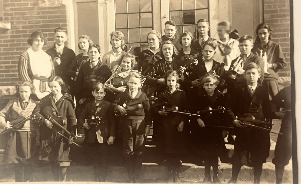 1920s School Orchestra Band Photo Sepia Tone Original Print 4×6