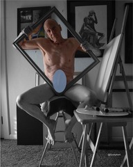 2 prints of nude male art model pose picture, 5×7″ & 8×10″