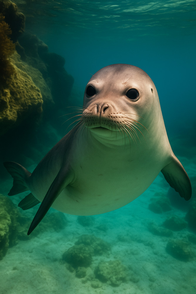 Digital Image Picture Photo Pic Wallpaper Background MonkSeal Monachus AI
